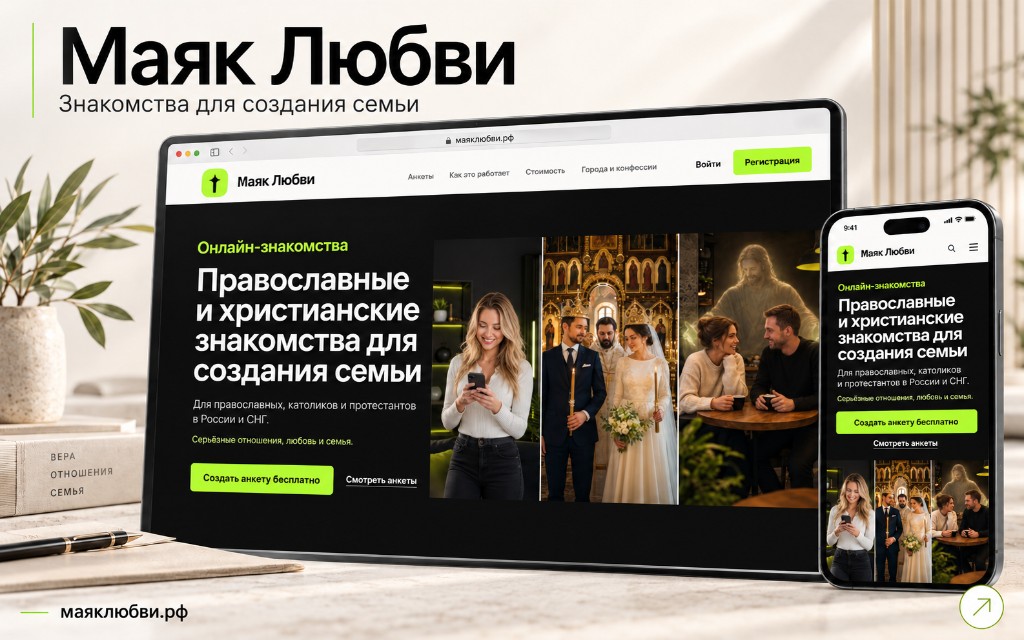 Превью сайта Маяк Любви