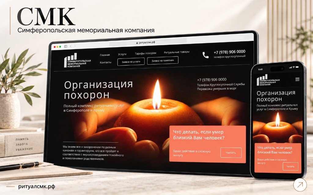 Превью сайта СМК Ритуал